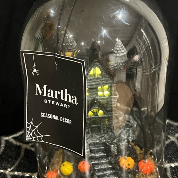 Martha Stewart Halloween Haunted House Light Up LED Glass Cloche Pumpkins New - Picture 13 of 15